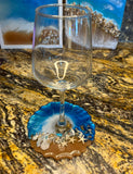 Ocean-Themed Wine Glass with Resin Base – 12oz Capacity